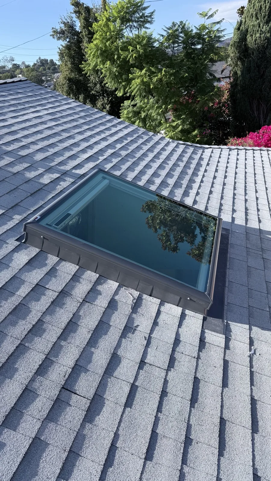 Velux FCM 4646 fixed curb-mount skylight installation in Santa Monica